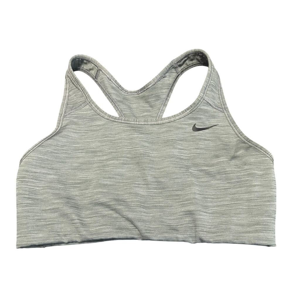 Nike Dri-FIT Small Gray Heathered Racerback Sports Bra Medium Support Workout